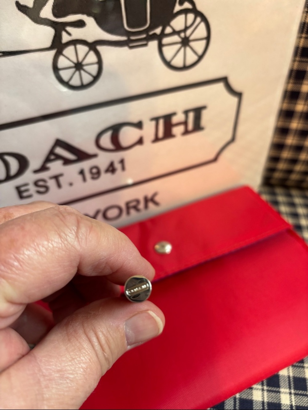 Coach Red Signature Notebook cover  with Logo and coach pen - Picture 8 of 10
